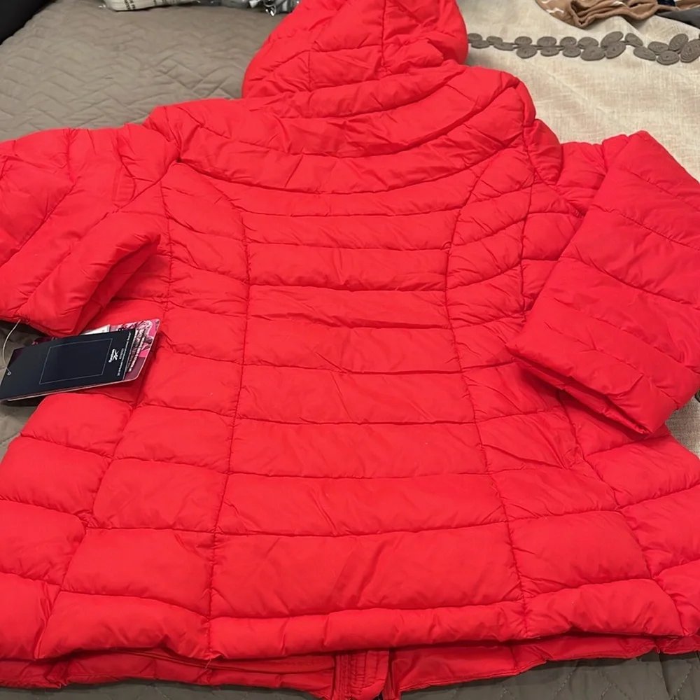 Reebok Womens Quilted Glacier Shield Red Jacket With Hood/NWT/M - Picture 10 of 14